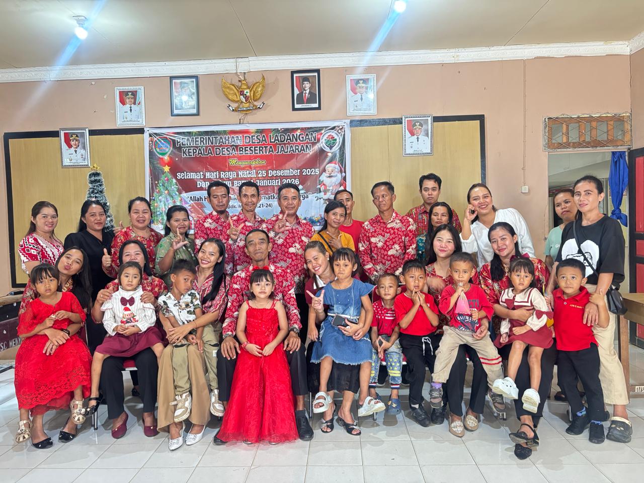 Perayaan Natal Bersama TK Cinta Kasih dan Perangkat Desa Ladangan